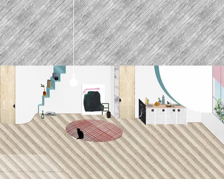 Housing with Pink Chimneys