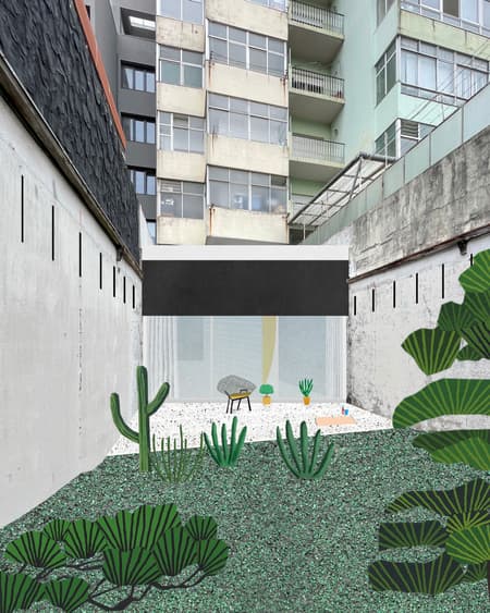 Oasis under a Building